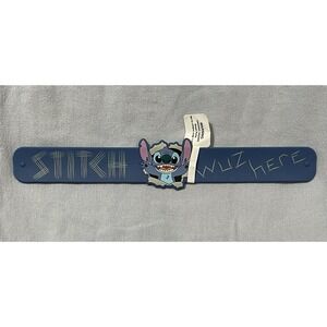 NEW Walt Disney Parks Stitch Navy Blue Slap Bracelet "Stitch Wuz Here"